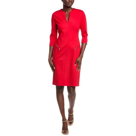 Hugo Boss Womens  Dalmar Sheath Dress, Red - Picture 1 of 3